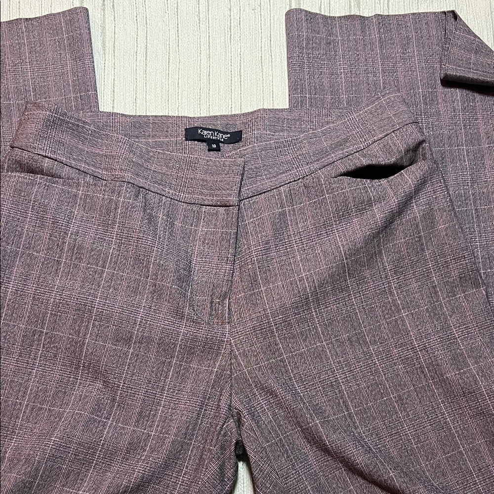 Karen Kane Pink Plaid Pants